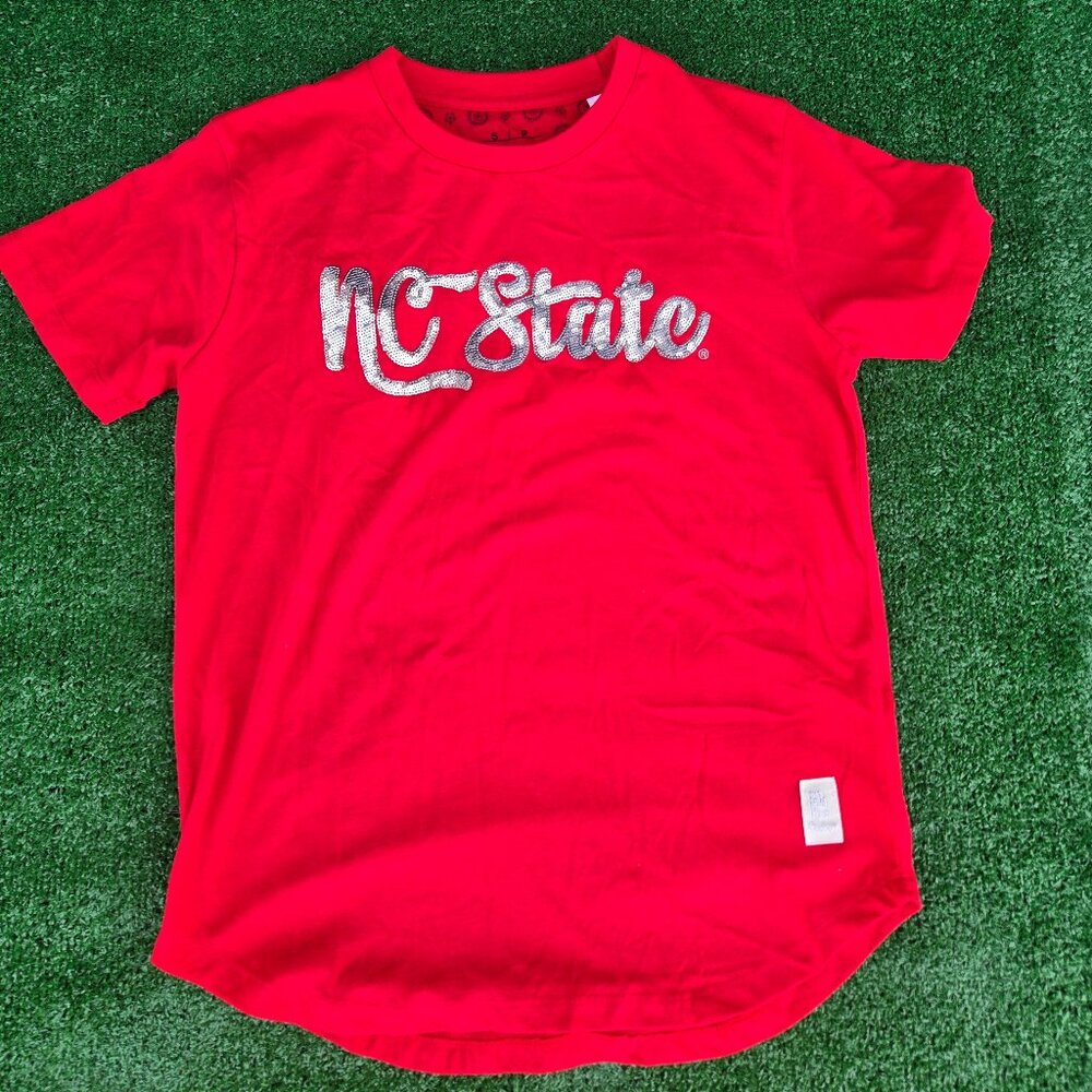 North Carolina NC State sequin t-shirt Wolfpack